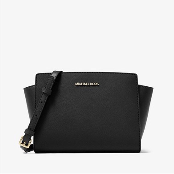 michael kors selma medium leather crossbody bag